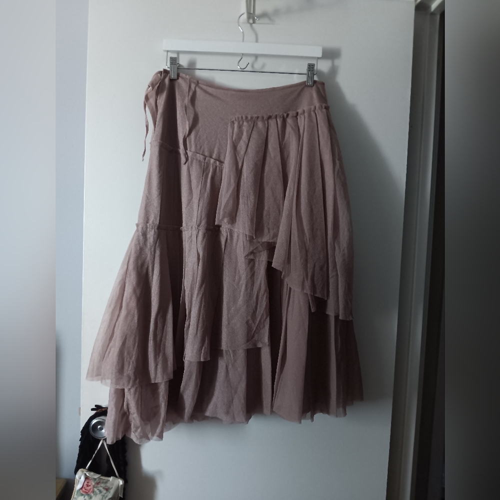 Beautiful LILITH Sand Pink Multi Layered Frothy Mesh Skirt M